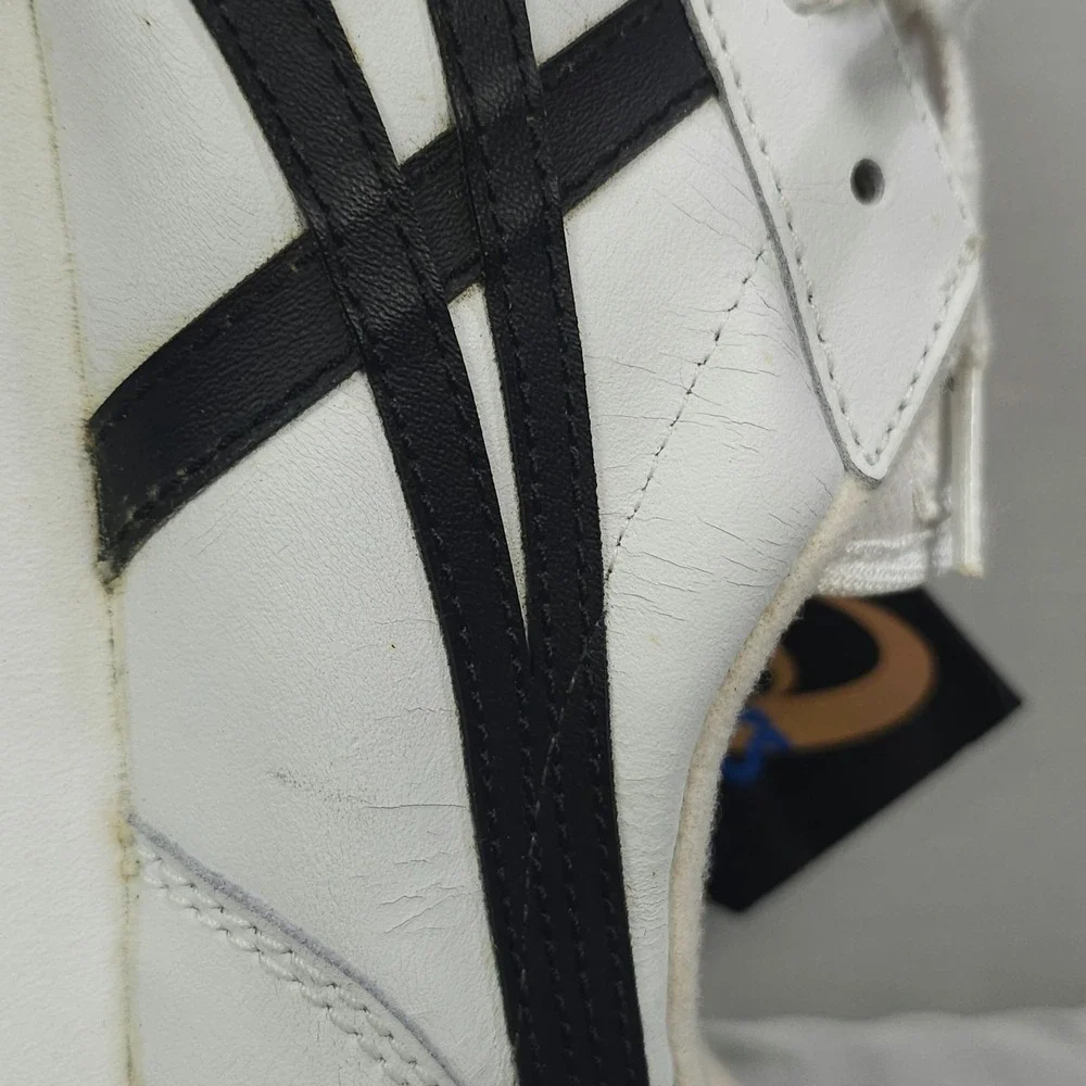 Vintage Asics Cheer Shoes Women 9.5 White Black Leather NCA Cheerleading